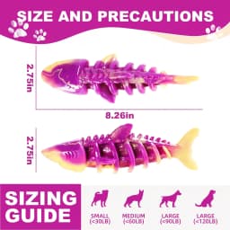 Indestructible Dog Chew Toys for Large Dogs 2 Pack, Shark and Dinosaur Tough Bone for Aggressive Chewers, Durable Bacon Flavored Teeth Cleaning Dog - Thumbnail 8