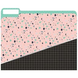 JAM File Folders, Pink and Green Confetti Pattern, 11.5 x 9, 4/pack - Thumbnail 3
