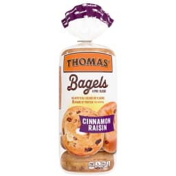 Thomas' Cinnamon Raisin Bagels, 6 count, 8g Protein, Kosher Bagels, 18 oz Bag - Thumbnail 8
