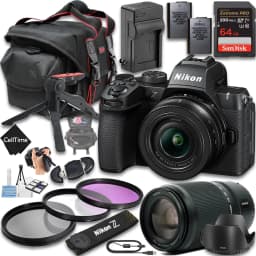 Nikon Z50 II Mirrorless Camera With Z DX 16-50mm f/3.5-6.3 VR And Z DX 50-250mm f/4.5-6.3 VR Lens + 64 GB Memory + Extra Battery + Filters + More - Thumbnail 1