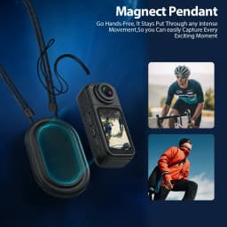 Mini Action Camera 64GB ,Thumb POV Portable Body Cam Wearable Video Recorder, Helmet Mount, Magnetic Sport DV for Cycling, Motorcycle ,Pet, Vlog - Thumbnail 10