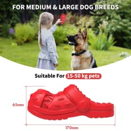 PcEoTllar Dog Toys for Aggressive Chewers Large Breed, Slipper Shape Squeaky Dog Chew Toys for Aggressive Chewers Puppies Medium Large Dogs, Red - Thumbnail 6