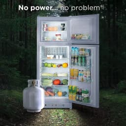 Top Freezer Propane Refrigerator 13.4 Cu ft 110V/LPG, Garage RV Cottages Chalets Use Offgrid - Thumbnail 1