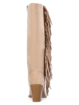 Time And Tru Women's Faux Suede Tall Fringe Boots - Thumbnail 5