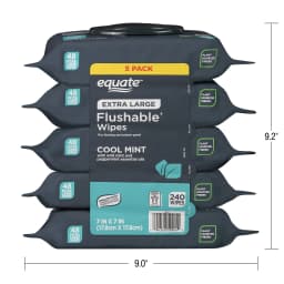 Equate Extra Large Flushable Wet Wipes, Mint, 240 Wipes (5 Pack) - Thumbnail 9