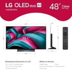 LG 48" OLED evo AI 4K Smart TV w/A9 Gen8, 144Hz, Dolby Vision/Atmos, HDR10, AI Upscaling, Alexa + UAX 4K HDM - Thumbnail 2