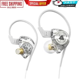 RHEA- 2 Wired Gaming Earbuds, Ak3File In-Ear Monitors With Deep Bass Sound - White - Thumbnail 1