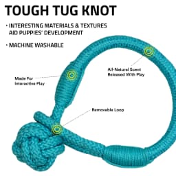 Playology Dog Toys | Puppy Teething Toy Rope Tug Knot, Peanut Butter Scented Toy, Medium - Thumbnail 2
