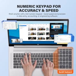 HP 17.3" FHD, inch laptops, AMD Ryzen 5 7430U, 12GB RAM 512GB SSD, Windows 11 Home, Copilot AI, RECOLX AI Voice Recorder - Thumbnail 5
