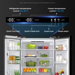 ICYBER BOOM 27.4 cu ft French Door Refrigerator, Full Size with Freezer, Auto Defrost, Ice Maker & Water Filter, Dual Zone, Stainless Steel - Thumbnail 9