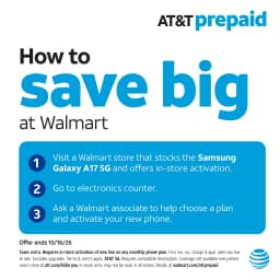 AT&T Samsung Galaxy A17 5G, 128GB, Black - Prepaid Smartphone[Locked to AT&T] - Thumbnail 3