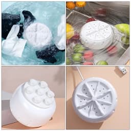 WHAMVOX Portable Washing Machine for Sink Mini Washing Machine Ultrasonic Turbine Washing Machine with USB Underwear Washer for Home Business Travel - Thumbnail 4