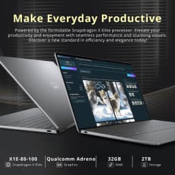 Dell XPS 13.4" Touch Laptop, Snapdragon X Elite X1E-80-100, 32GB RAM, 2TB Storage (1TB SSD+1TB Dock Station) - Thumbnail 4