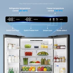 ICYBER BOOM 27.4 cu ft French Door Refrigerator, Full Size with Freezer, Auto Defrost, Ice Maker & Water Filter, Dual Zone, Stainless Steel - Thumbnail 3