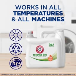 ARM & HAMMER Sensitive Skin Free & Clear Liquid Laundry Detergent Soap, 170 fl oz, 170 Loads - Thumbnail 8