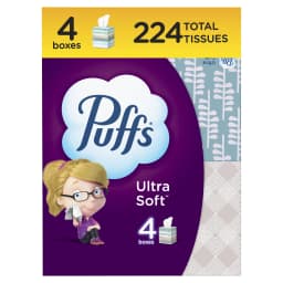 Puffs Ultra Soft Facial Tissues, Cube, 56 Facial Tissues Per Box, 4 Count - Thumbnail 2