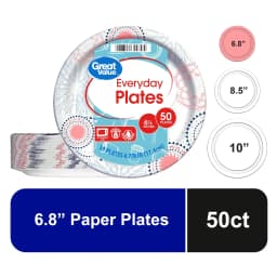 Great Value 7-Inch Disposable Paper Plates, 50 Count, Multicolor Kaleidoscope Design - Thumbnail 1