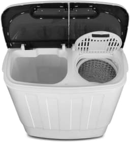 HomGarden 13lbs 2 in1 Compact Top-Load Washing Machine, Mini Twin Tub W/Wash & Spin Dry Cycle, White - Thumbnail 5