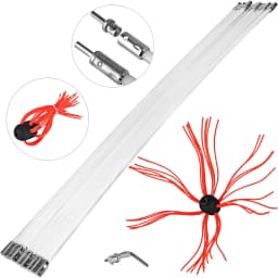 VEVOR Chimney Sweep Kit 26ft Length, Chimney Cleaning Tool Kits with 8 Nylon Flexible Rods, Chimney Brush Kit Driven by Drill for Sweeping Fireplace - Thumbnail 1