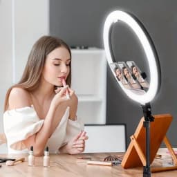 ZOMEI Ring Light with Stand and Phone Holder, 18" Ring Light Tripod for iPhone, Professional LED Circle Light with 70" Tripod, Selfie Ringlight - Thumbnail 7
