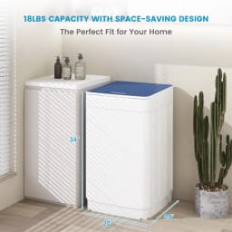 Zynkez 18Lbs Portable Full Automatic Washing Machine, Washer and Spin Dryer Combo with LED Display, Compact Laundry Washer Machine with 7 Wash - Thumbnail 2