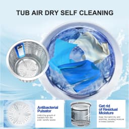 Kcpolre Portable Washing Machine, 17.8 lbs Full-Automatic Small Washing Machine for Apartment, 10 Wash Programs with Drain Hose Dorm Size Portable - Thumbnail 4