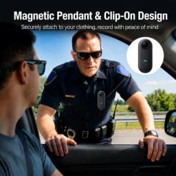 JETO 1080P Mini Body Camera 64GB, Wearable Clip-On POV Camera WiFi App - Thumbnail 10
