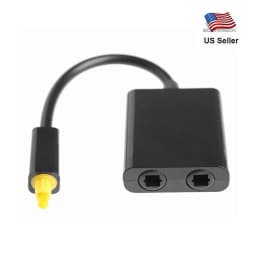 1 In 2 Out Dual Port Digital Toslink Optical Fiber Audio Splitter Adapter Cable - Thumbnail 1