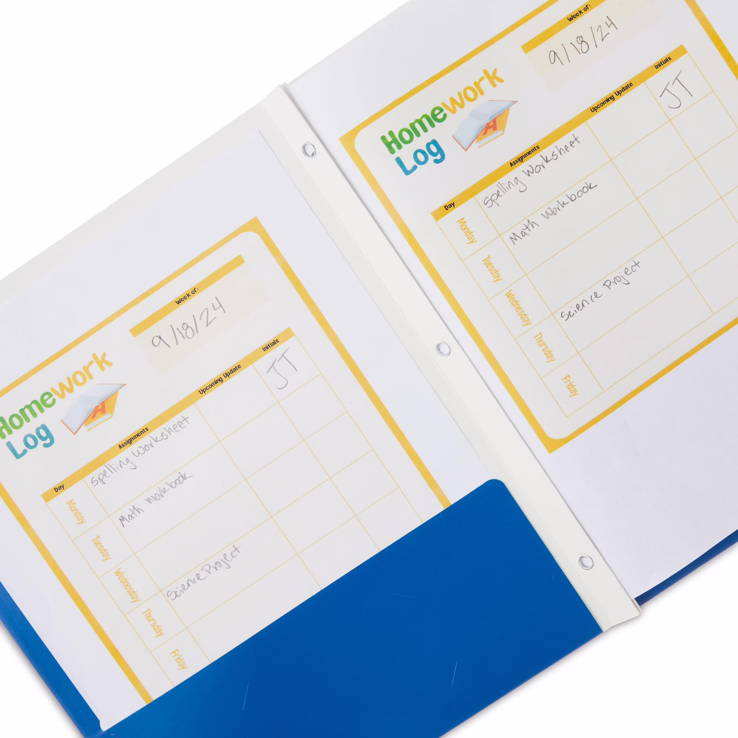 Pen+Gear 3-Prong Letter Size Paper Folder, Blue - Thumbnail 4