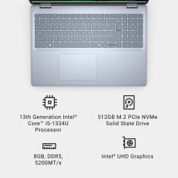 Dell Inspiron 16 Laptop 5640 16-inch FHD+ Touch Intel Core i5-1334U 32GB RAM 1TB NVMe SSD Ice Blue - Thumbnail 6