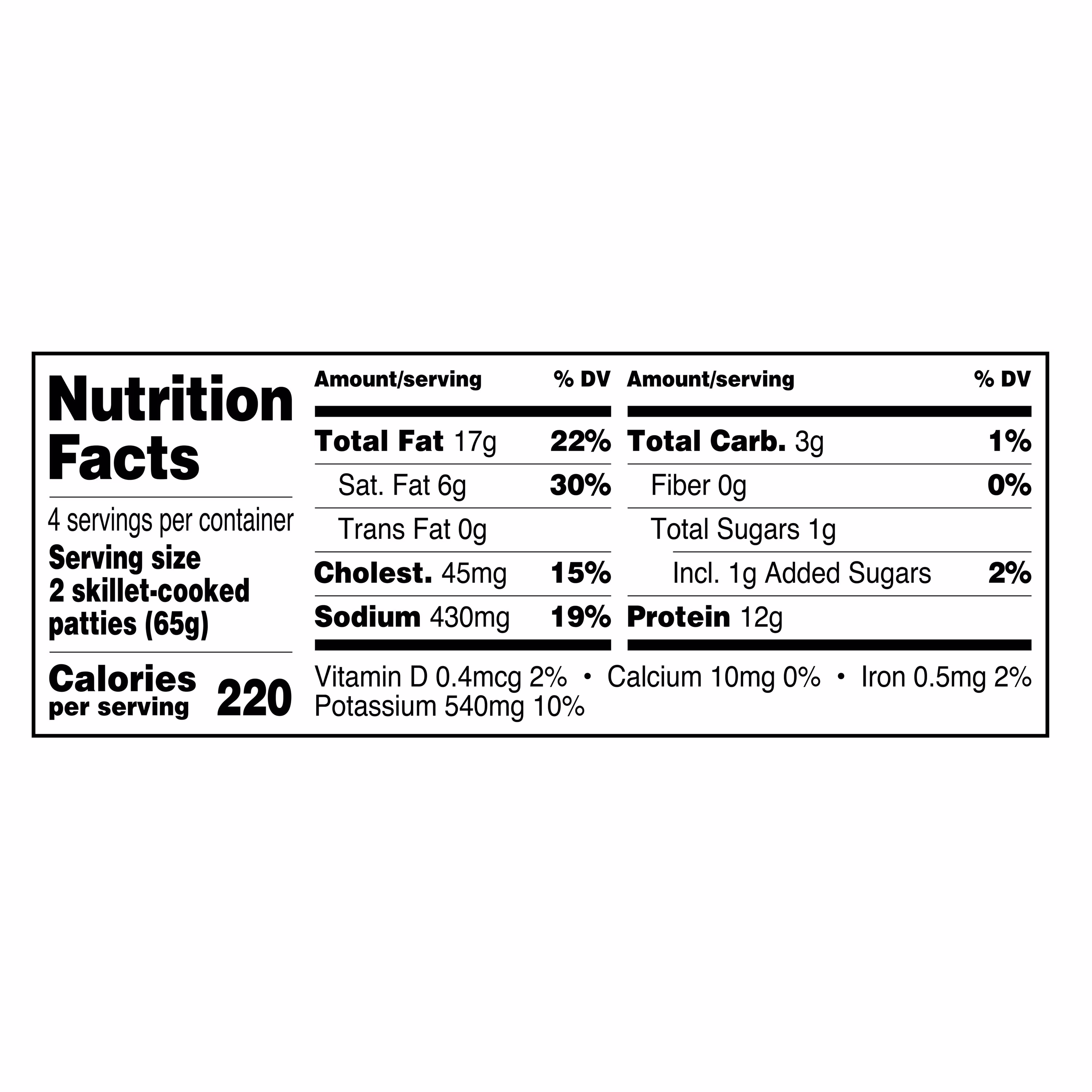 Great Value Uncooked Original Breakfast Pork Sausage Patties, 12 oz Package (Refrigerated) - Thumbnail 4