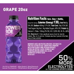 POWERADE Grape Electrolyte Sports Drink Bottles, 20 fl oz, 8 Pack - Thumbnail 7