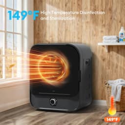 TABU 2.6 Cu.Ft. Portable Clothes Dryer, 110V Electric Clothes Dryer with Stainless Steel Tub & Control Knob, for Apartments, Dorm, RV, Black - Thumbnail 6