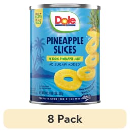 (8 pack) Dole Pineapple Slices in 100% Pineapple Juice, 20 oz Can - Thumbnail 1
