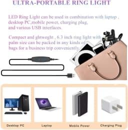 6.3″ USB Clip-On Ring Light with Clamp Mount, 3 Light Modes & 10 Brightness Levels for Laptop, Monitor, Webcam, Vlogging, Streaming, Zoom & Makeup - Thumbnail 5