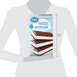 Great Value Vanilla Flavored Ice Cream Sandwiches, 42 fl oz, 12 Pack - Thumbnail 6