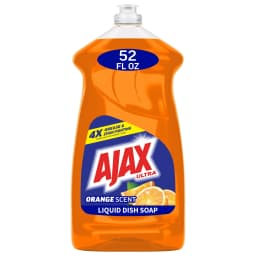 Ajax Ultra Liquid Dish Soap, Triple Action, Mess-Free, Easy-Flip Cap, Orange Scent, 52 fl oz - Thumbnail 1