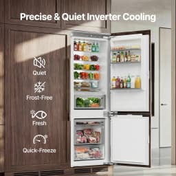 Ca'Lefort 22 Inch Panel Ready Refrigerator,Built-In Refrigerator with Freezer, 3-Zone Cooling,for Home Bars & Kitchen Designs(Panel Not Included) - Thumbnail 5