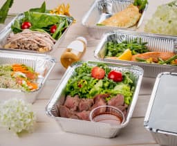 (5 pack) Handi-Foil Aluminum Meal Prep Pan with Folded Lids, 6.6" x 4.6", (7 Pack) - Thumbnail 4