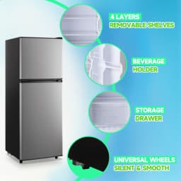 TACOOL 5.0 Cu.ft Small Refrigerator Mini Fridge for Bedroom Drink Holder Large Capacity Suit for Home, Apartment, Office SILVER - Thumbnail 5
