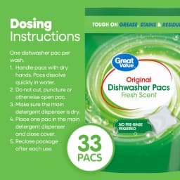 Great Value Original Dishwasher Pacs, Fresh Scent, 33 Count - Thumbnail 4