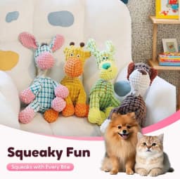 2026 New Dog Toys, Indestructible Plush Dog Toy for Aggressive Chewers, Interactive Squeaky Soft Puppy Chew Toy, Durable Teething Toys for Small - Thumbnail 4
