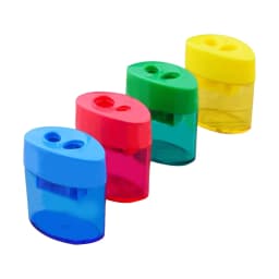 Small Pencil Sharpener, Pencil Sharpener, Handheld Pencil Sharpener, Portable Pencil Sharpener Manual Two-Hole Pencil Sharpener Stationery Plastic - Thumbnail 4