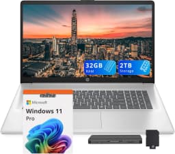 HP 17.3" FHD Business Laptop, Intel i7-1355U, 32GB RAM, 2TB Storage (1TB SSD+1TB Docking Station Set) - Thumbnail 1