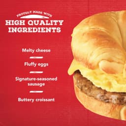 Jimmy Dean Frozen Croissant Breakfast Sandwiches Sausage, Egg & Cheese, 8 Count, 36 oz, 13g Protein per Serving (Fully Cooked) - Thumbnail 6