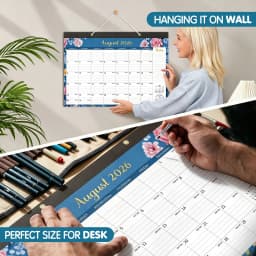 Deli 2027 Desk Calendar 18 Monthly 17 x 12" Desktop/Wall Calendar, Thick Paper with Julian Dates and Block for Home School Office - Thumbnail 5