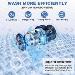 Zimtown Full Automatic Washing Machine, 25 lbs Top Load Portable Washer with Drain Pump - Thumbnail 2