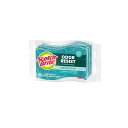 Scotch-Brite Stay Fresh Sponges, Heavy Duty, Odor Free Guarantee, Antibacterial, 3 Scrubbers - Thumbnail 2