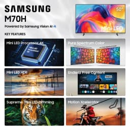 Samsung 50” Class M70HB Series Mini LED 4K UHD Samsung Vision AI Companion Smart Tizen TV 2026 - UN50M70HBFXZA - Thumbnail 2