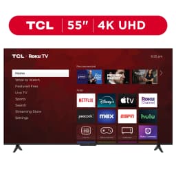 TCL 55” Class S4 (55S451) 4K UHD HDR Smart TV with Roku TV - Thumbnail 1